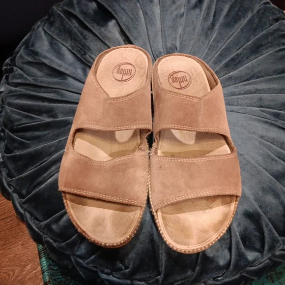 Fitflop Tan Sandals Comfortable Leather Design Size 7 - Picture 4 of 6